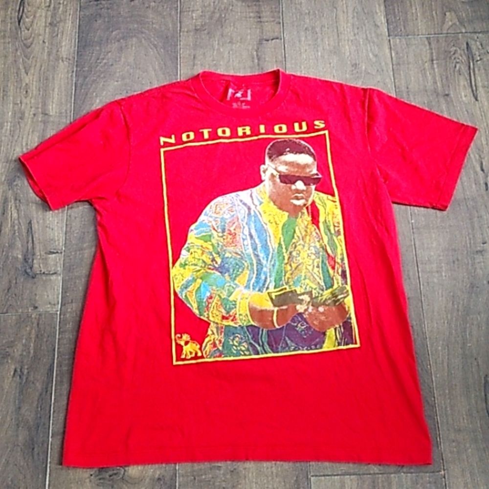 BROOKLYN MINT NOTORIOUS VTG STYLE NOTORIOUS BIG RED COTTON TEE MENS L.